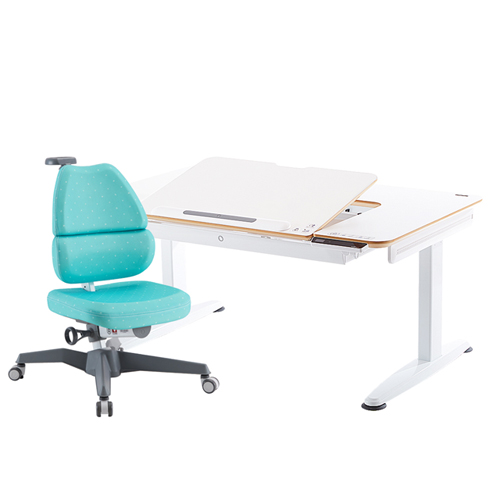 A7 智能動態成長桌椅組 (EGO C)-白／湖水綠