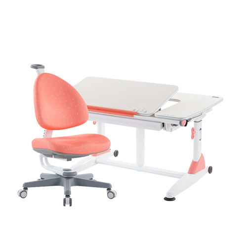 G6+XS 成長桌椅組-雪杉／珊瑚紅 (BABO椅)