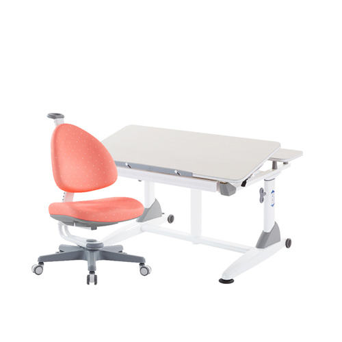 G2C+XS 成長桌椅組-雪杉／珊瑚紅(BABO椅)