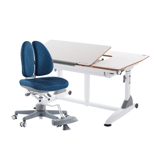 G6+S 成長桌椅組(DUO椅)-潔白／深海藍