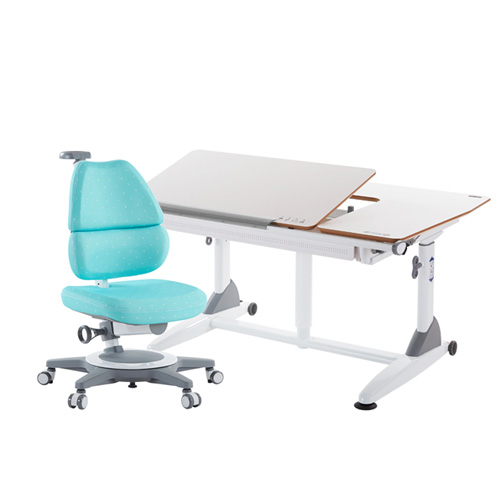 G6+S 成長桌椅組(EGO椅)-潔白／湖水綠
