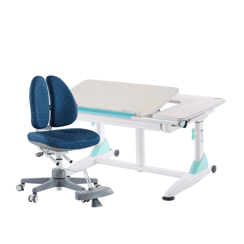 G6+XS 成長桌椅組-雪杉／湖水綠+深海藍 (DUO椅)